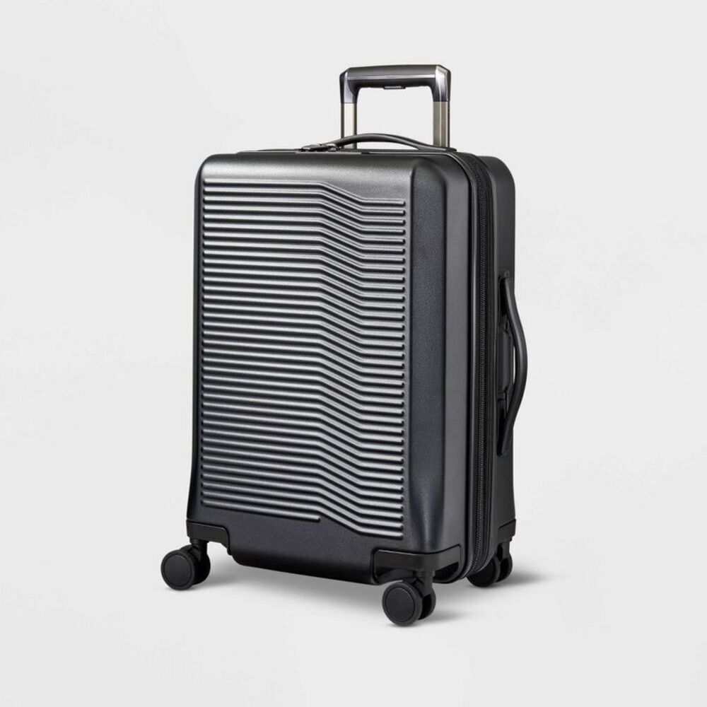 Open Story - 21.5" Hardside Carry On Suitcase 4-Wheel Spinner H Matte Black